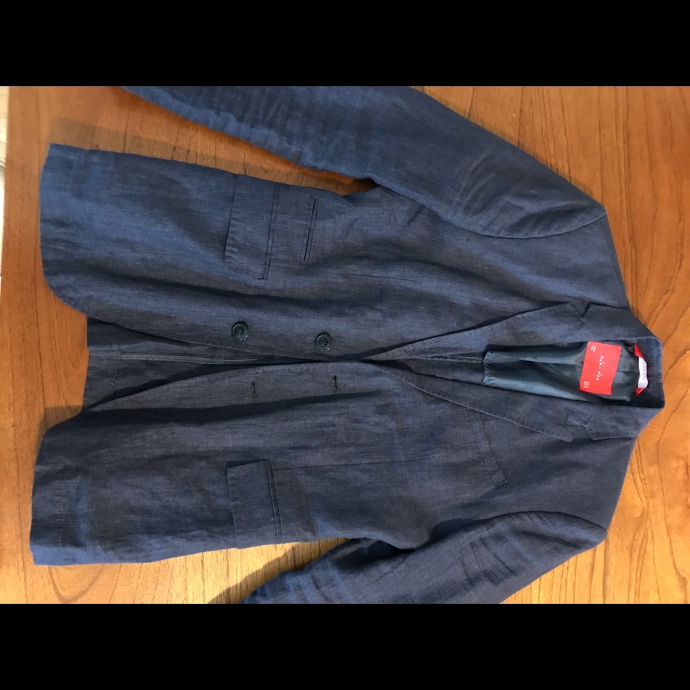 Zara 100% Linen Blazer, Navy blue.